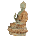 Pure Brass Buddha Statue with Engraved Life Story | 15" Height | Green Sandatine Finish | Sacred Narrative Art | Premium Collection | Jaipurio